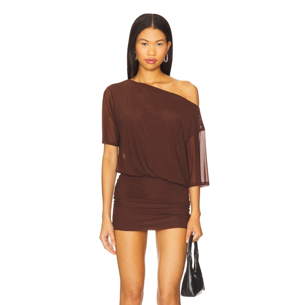 Superdown Olya Mini Dress Chocolate Brown